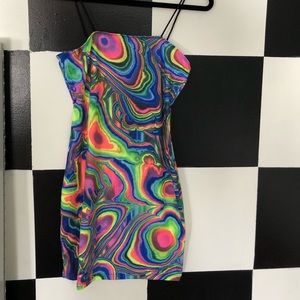 Tie-dye bodycon dress